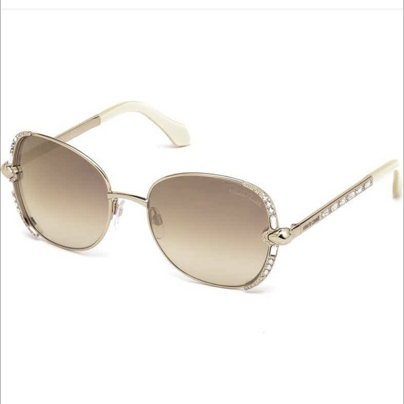 ROBERTO CAVALLI SUBRA RC974S 28G GOLD GRADIENT BROWN SQUARE SUNGLASSES. 56mm NIB - Picture 1 of 1